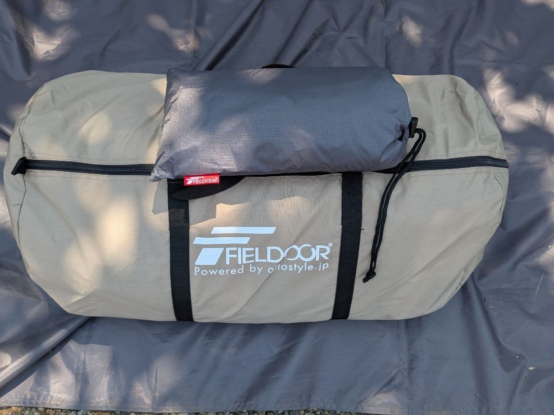 【1回使用】FIELDOOR　ワンポールテント400/TC　グランドシート付き