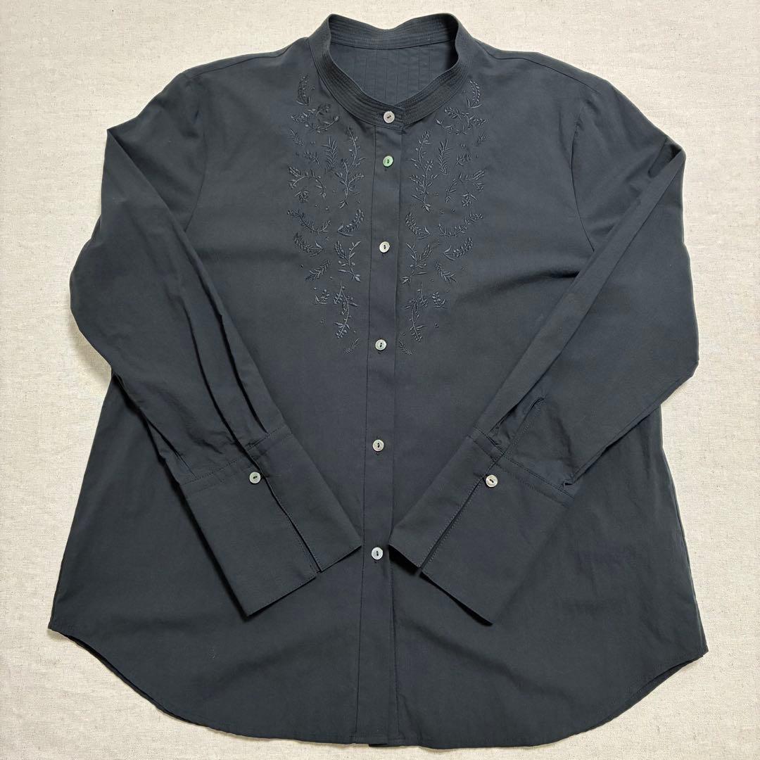北欧暮らしの道具店 すずらん揺れる刺繍ブラウス サイズM ブラック