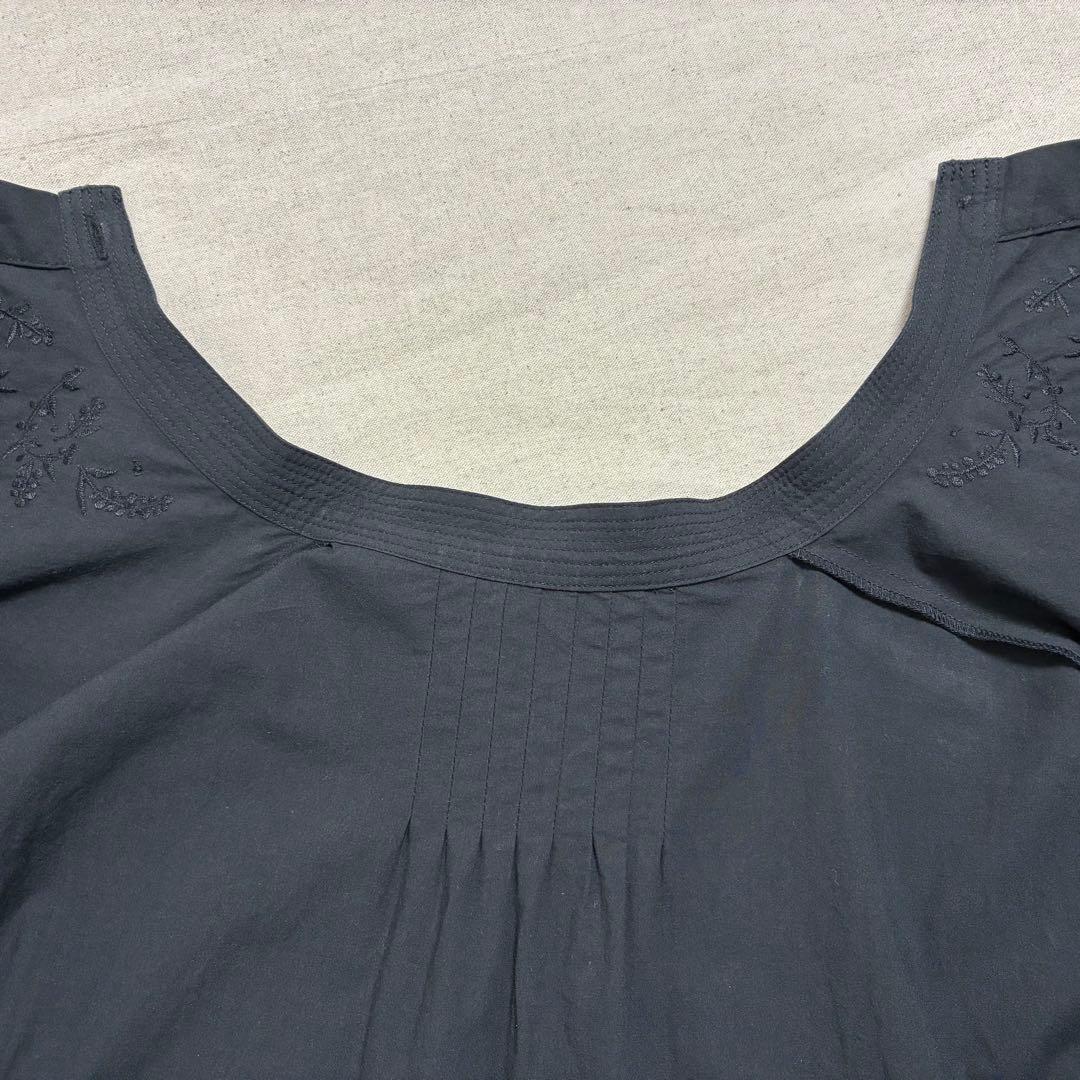 北欧暮らしの道具店 すずらん揺れる刺繍ブラウス サイズM ブラック