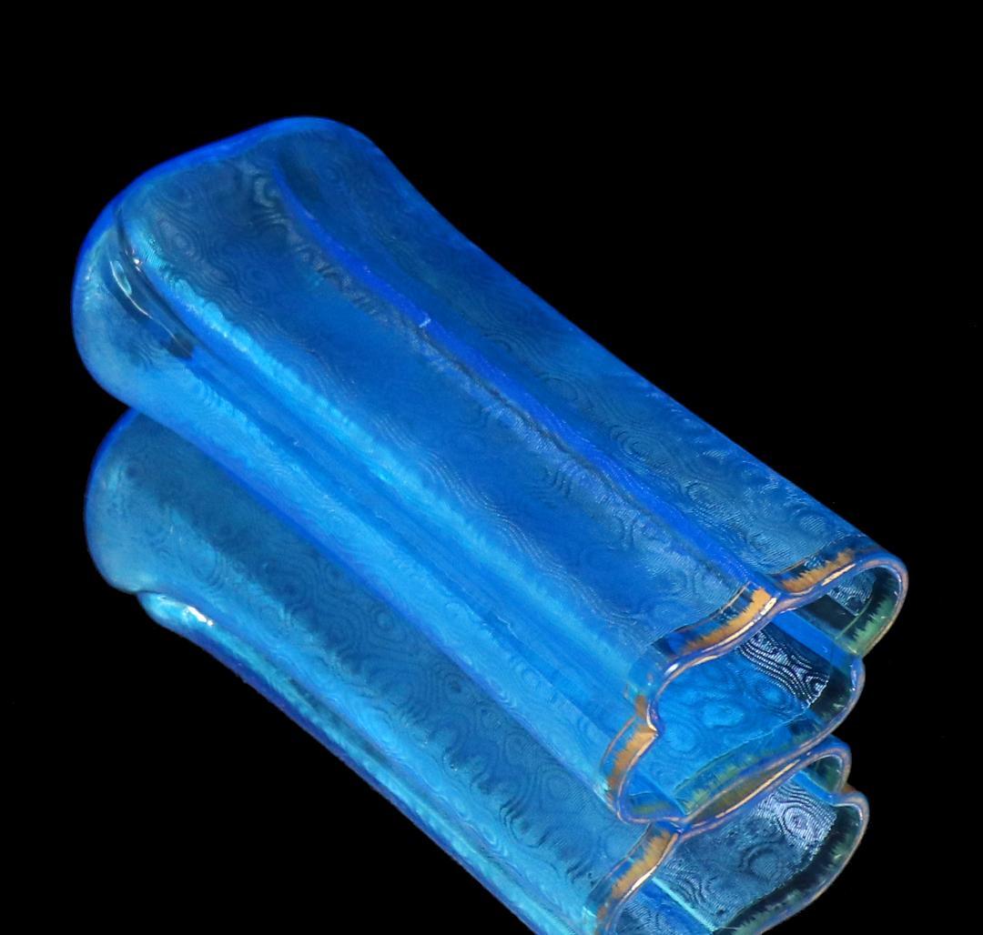 オールド・バカラ 博物館級 1900年 金彩大型花瓶 26.3cm ブルー 壺