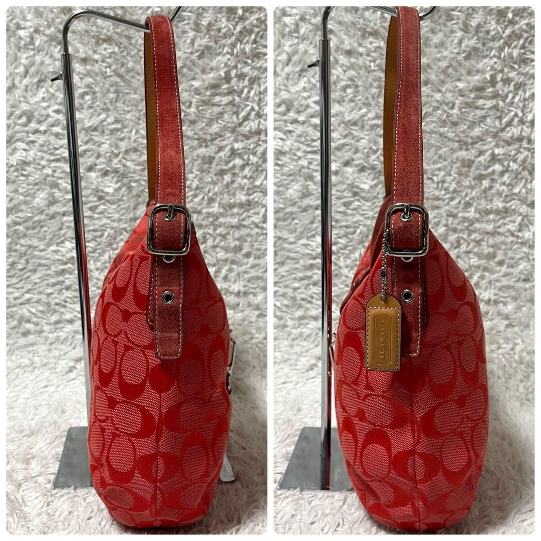 ✨希少カラー✨COACH コーチ ワンショルダー 赤 シグネチャー レッド