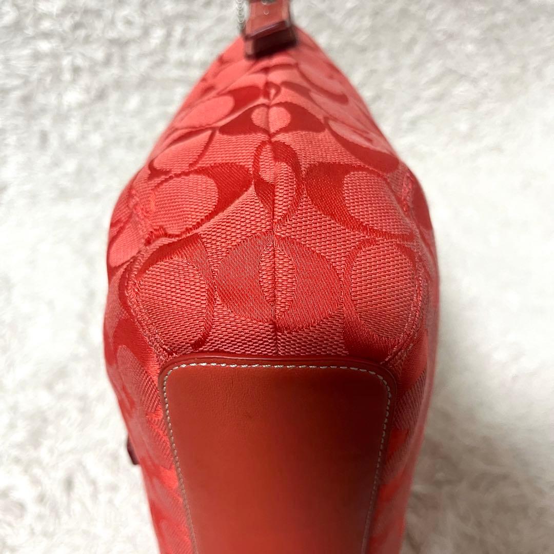✨希少カラー✨COACH コーチ ワンショルダー 赤 シグネチャー レッド
