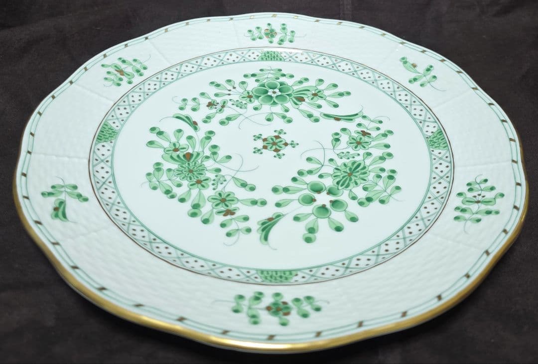 ヘレンド 森の宝物【25cmディナープレートペア】waldstein green