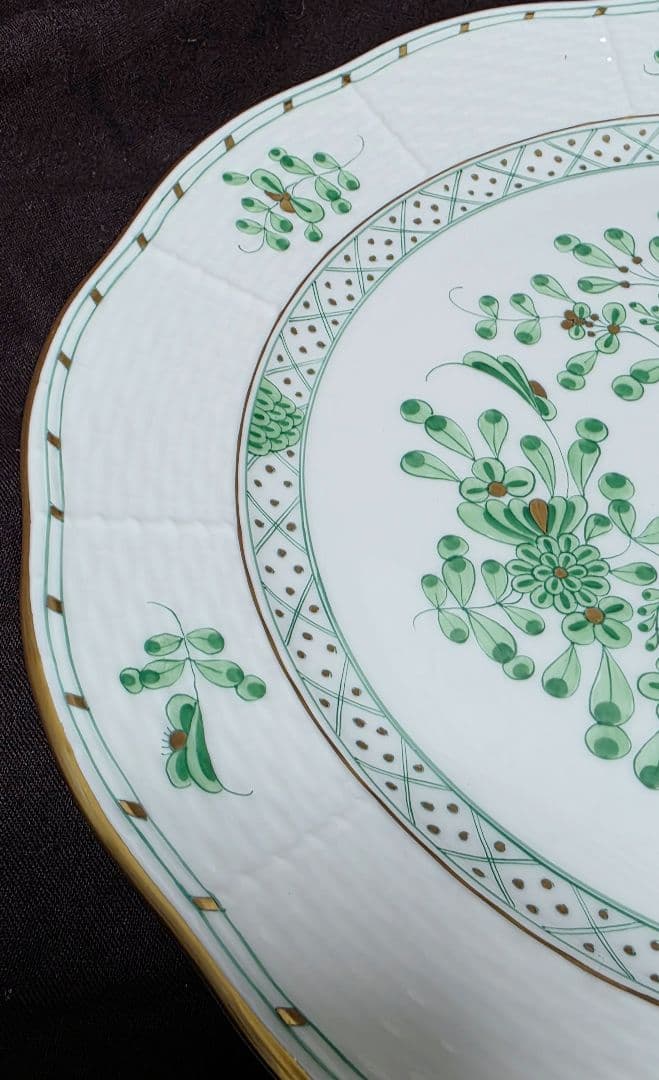 ヘレンド 森の宝物【25cmディナープレートペア】waldstein green