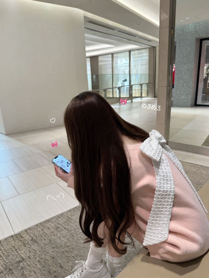 lumignon Tweed ribbon pullover ルミニョン