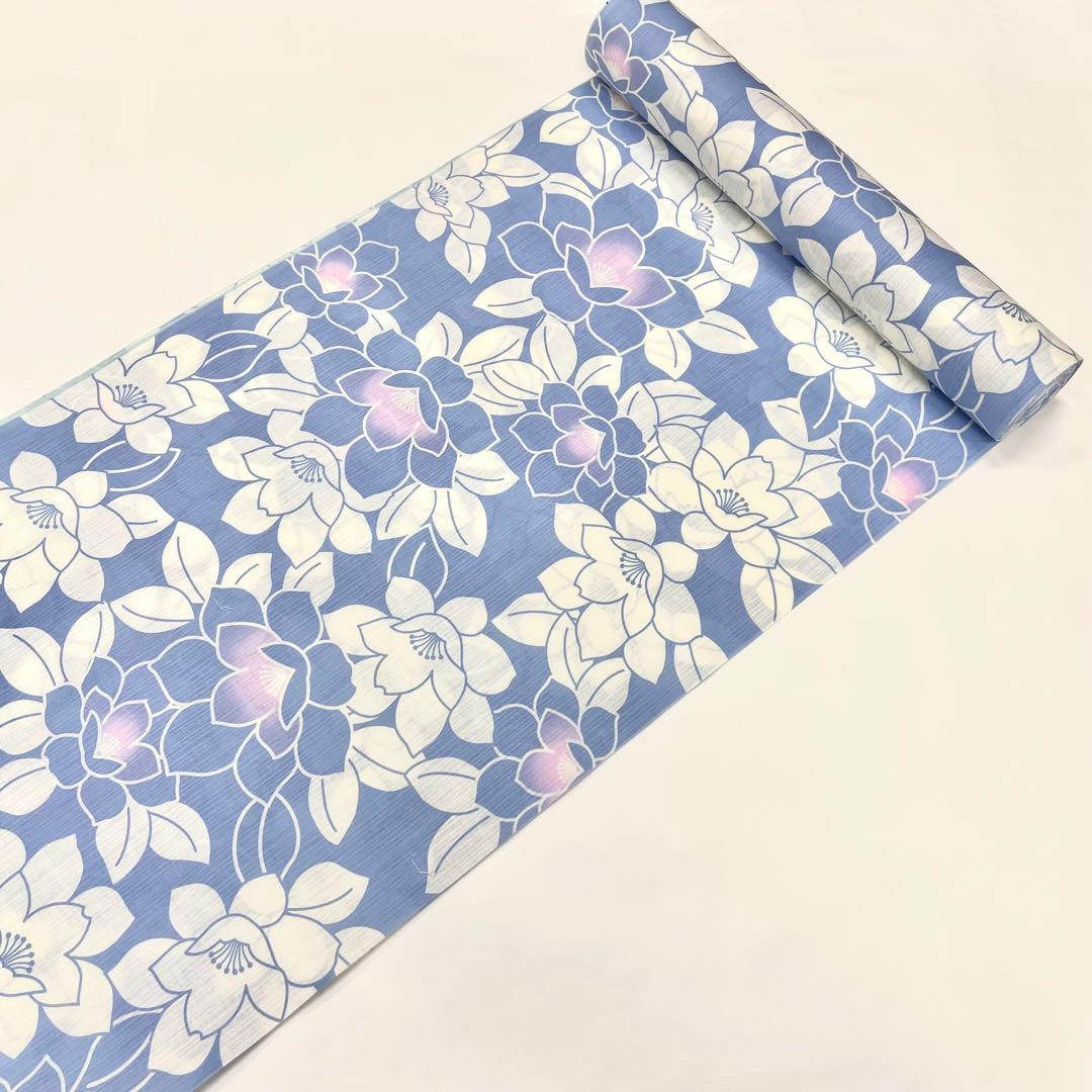 渋い水色 ゆかた 浴衣 大人 女性用 反物