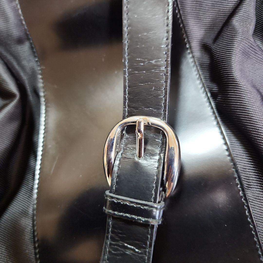 【美品】グッチ バンブー ショルダーバッグ ボンサック ナイロン×レザー 黒