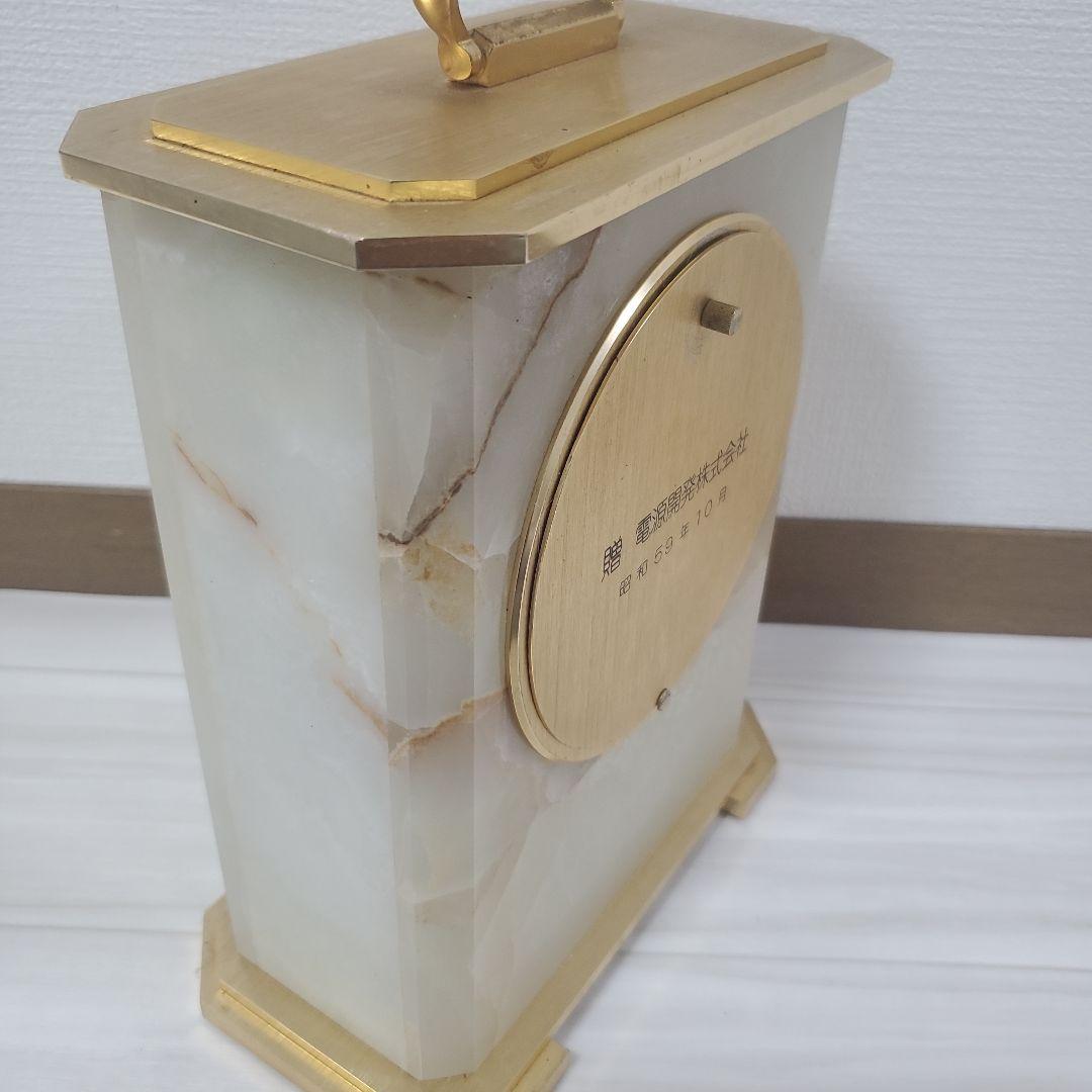 大理石 置時計 ホワイト ゴールド レトロ アンティーク
