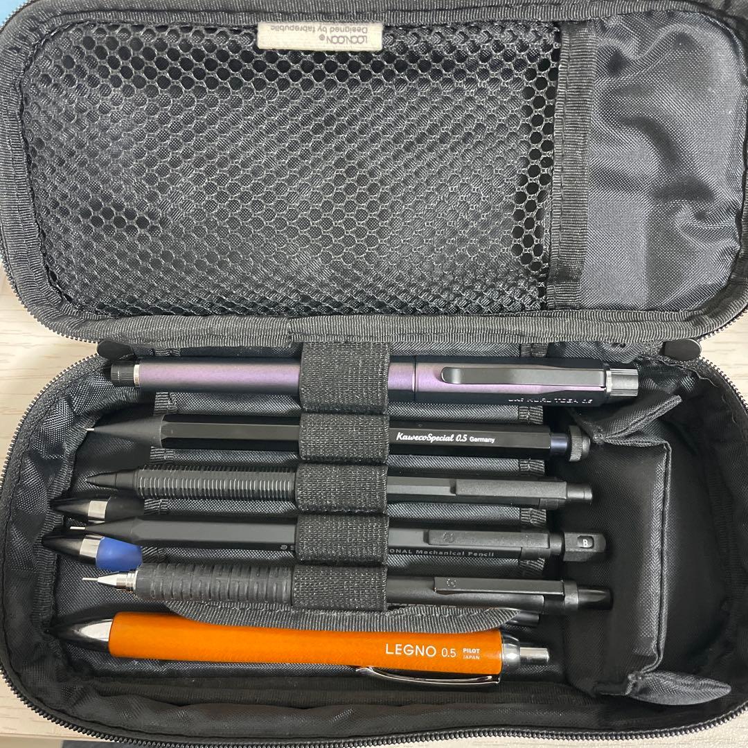 シャーペン、ボールペン、筆箱、クルトガダイブ　オレンズネロカベコ箱付き