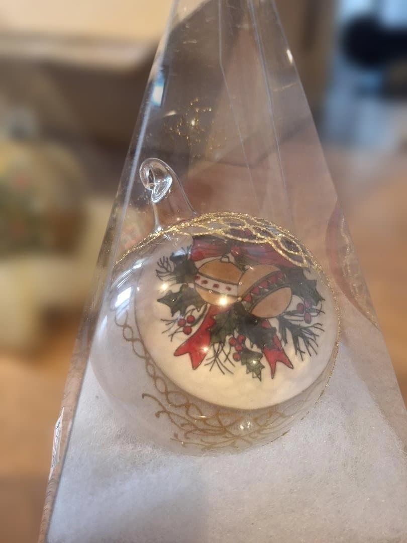 クリスマスオーナメント　手書きグラスボール　オーストリア製
