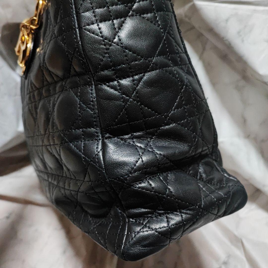 Christian Dior レディディオール カナージュ ラージ RU刻印 黒