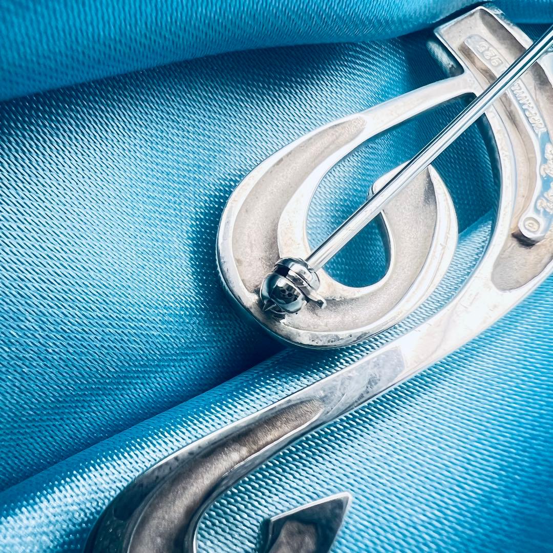 美品　レア　ティファニー　音符　ブローチ　ト音記号　シルバー