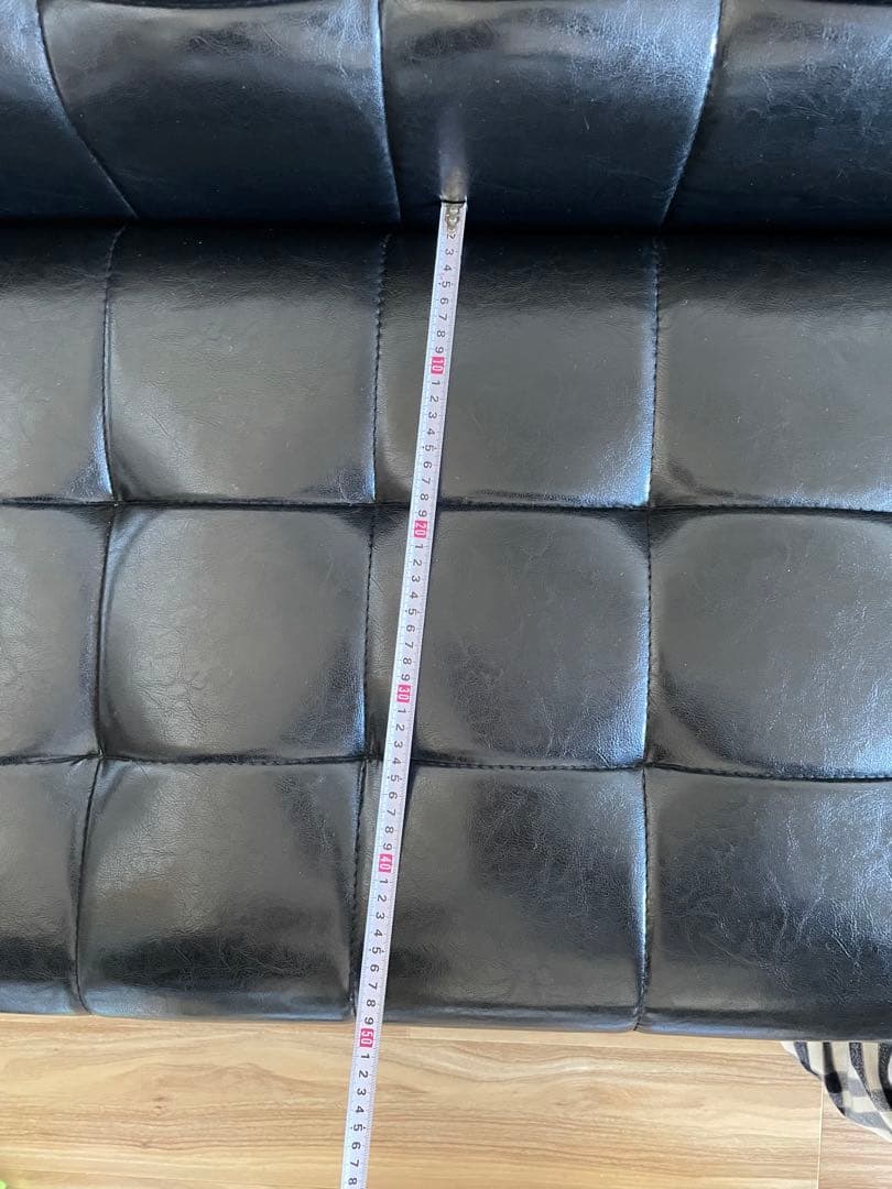 【カリモク風】ブラック 2人掛けソファ革(取りに来て頂ける方限定)