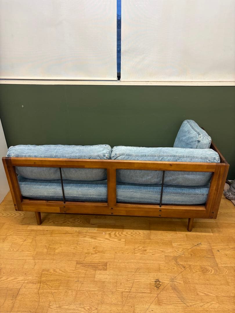 M007 unico製 L字2Pソファ デニム風