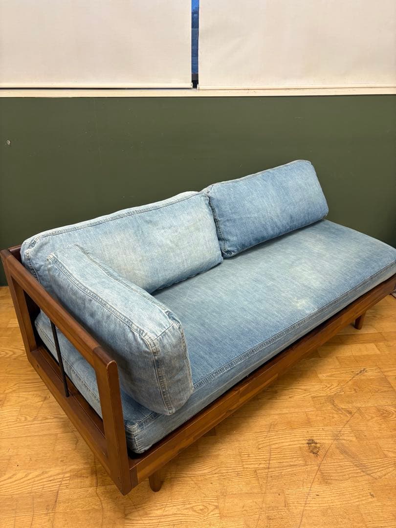 M007 unico製 L字2Pソファ デニム風