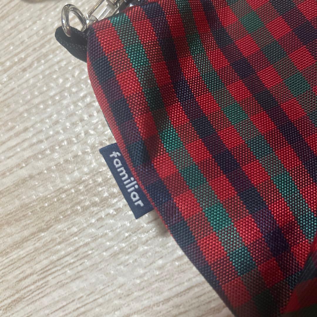 familiar チェック柄ショルダーバッグ