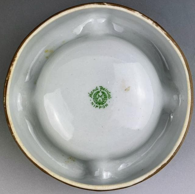 【美品・希少】オールドノリタケ 盛り上げ風景紋灰皿 盛上げ アールヌーボー