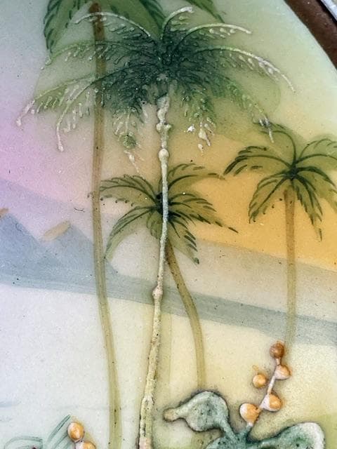 【美品・希少】オールドノリタケ 盛り上げ風景紋灰皿 盛上げ アールヌーボー