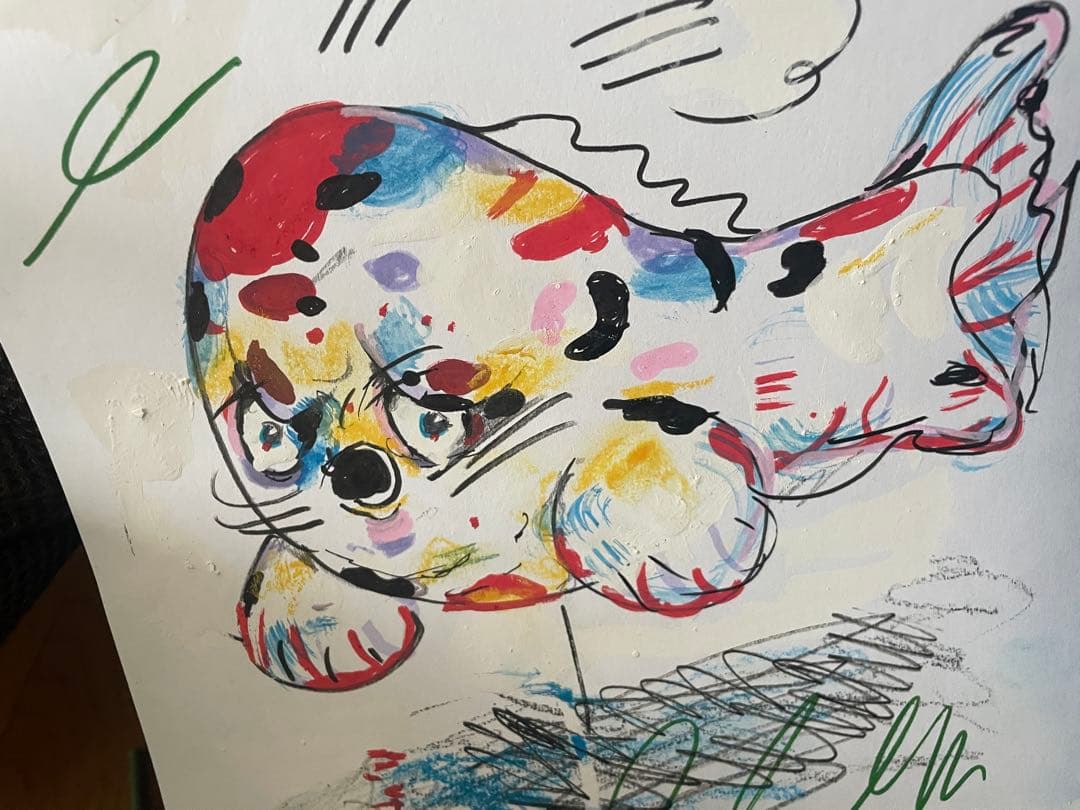 飛べ！金魚？ a4アート紙2枚