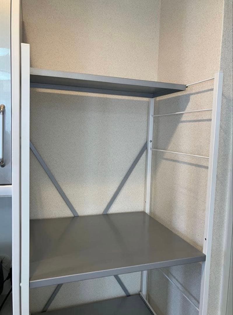 送料込みベルメゾンシルバースチール製オープンシェルフ幅59cm奥行き49cm