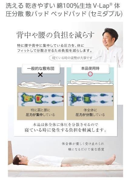 TEIJIN V-Lap® 体圧分散敷パッド セミダブル