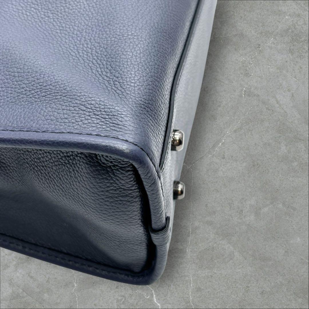 COACH ブリーフケース 2way レザー ネイビー系 71614