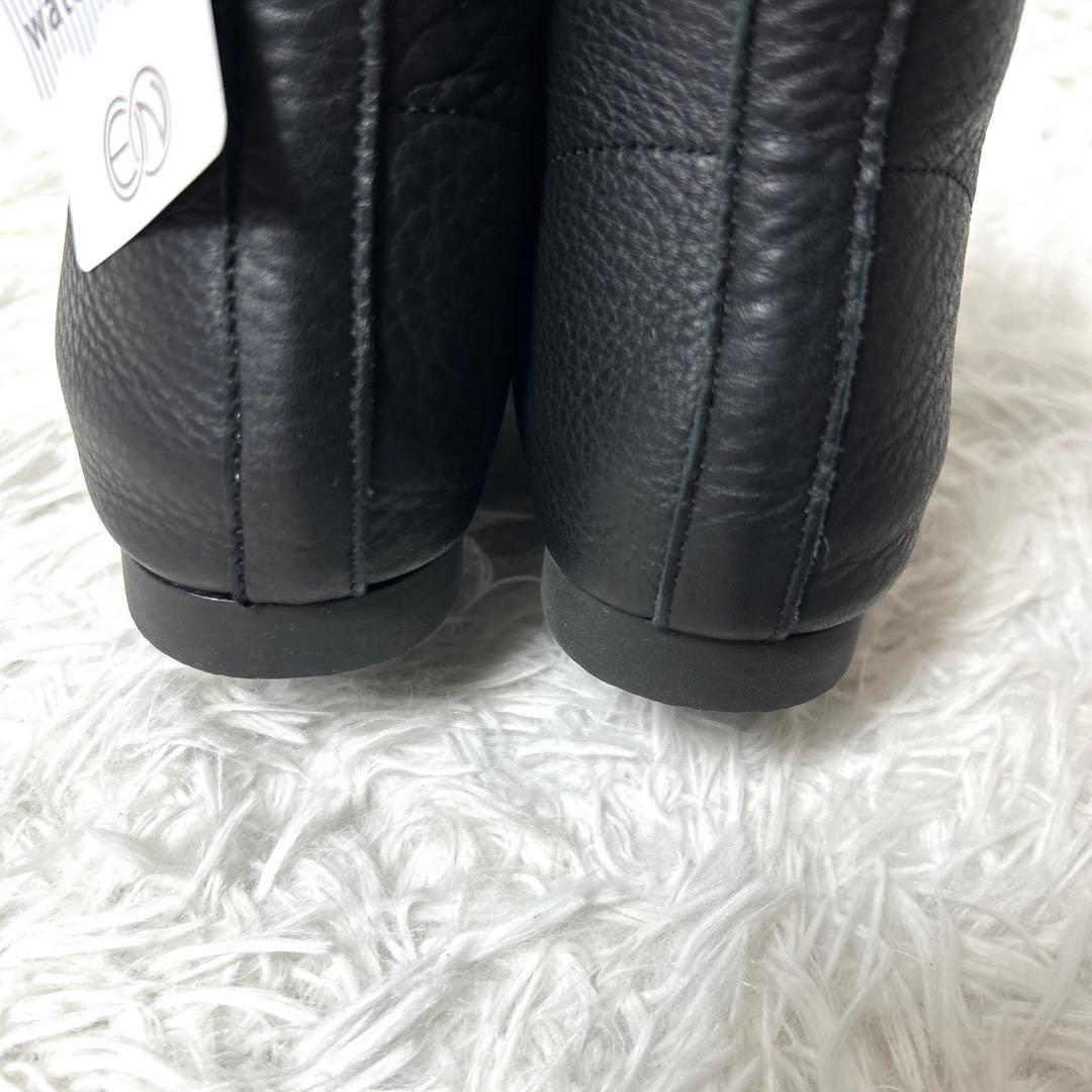 【新品ダグ付き】EN あしながおじさん レザーショートブーツ 24cm ブラック