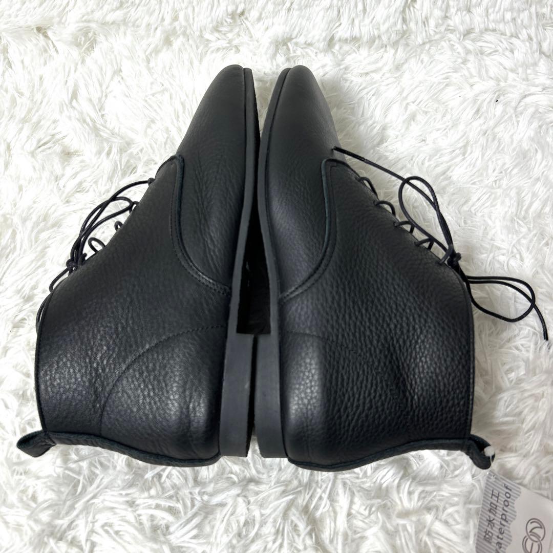 【新品ダグ付き】EN あしながおじさん レザーショートブーツ 24cm ブラック