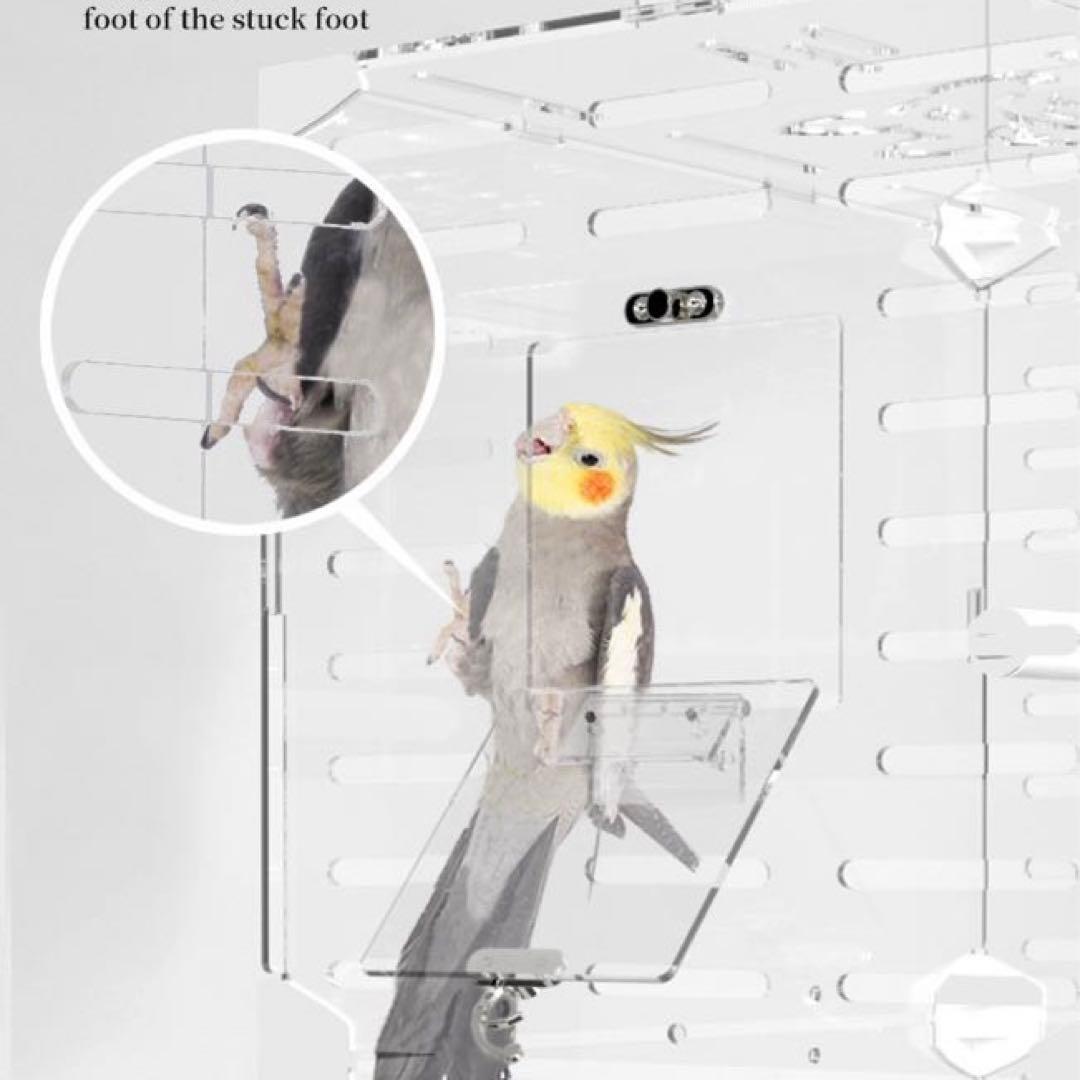 ら*い様 ケージ アクリル ケース　モモンガ 鳥 小動物 クリア 透明 餌皿 止