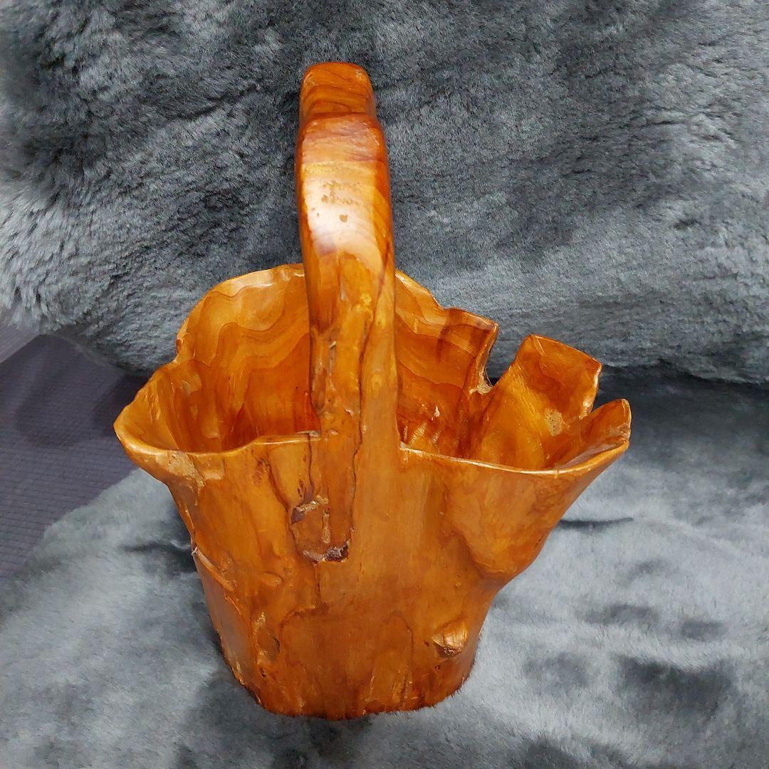 天然    無垢    木   バスケット