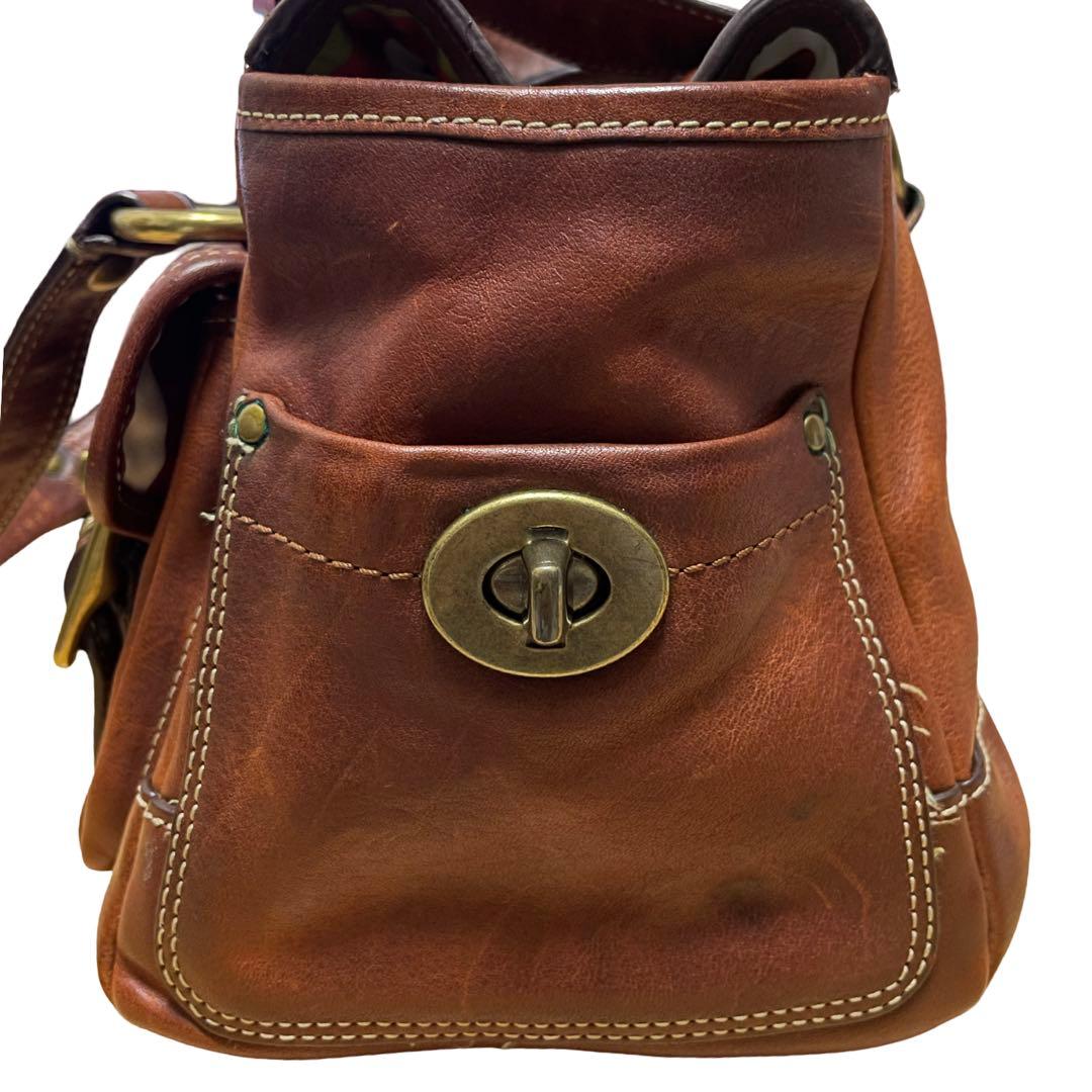 バッグ 65th Coach Flap Legacy Satchel Bag Brown