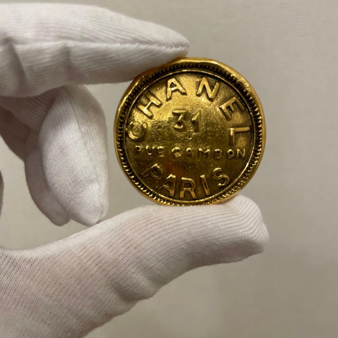 CHANEL シャネル ブローチ ヴィンテージ カンボン ゴールド