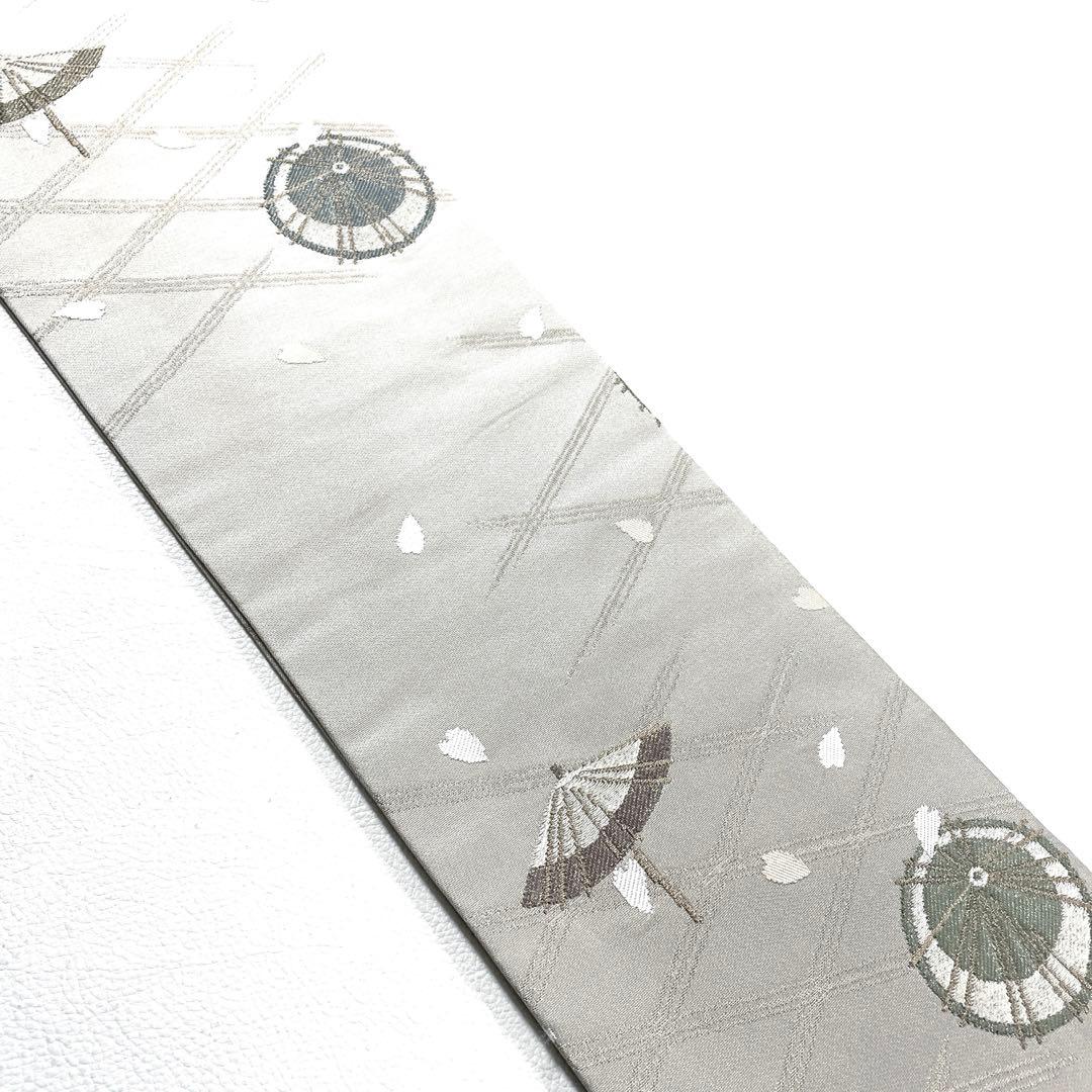 専用帯6031 ●歌舞伎役者 坂東三津五郎 高級 正絹 名古屋仕立て名古屋帯番傘