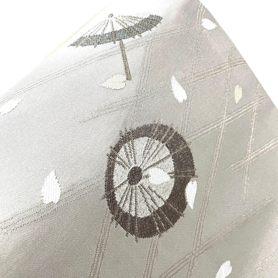 専用帯6031 ●歌舞伎役者 坂東三津五郎 高級 正絹 名古屋仕立て名古屋帯番傘