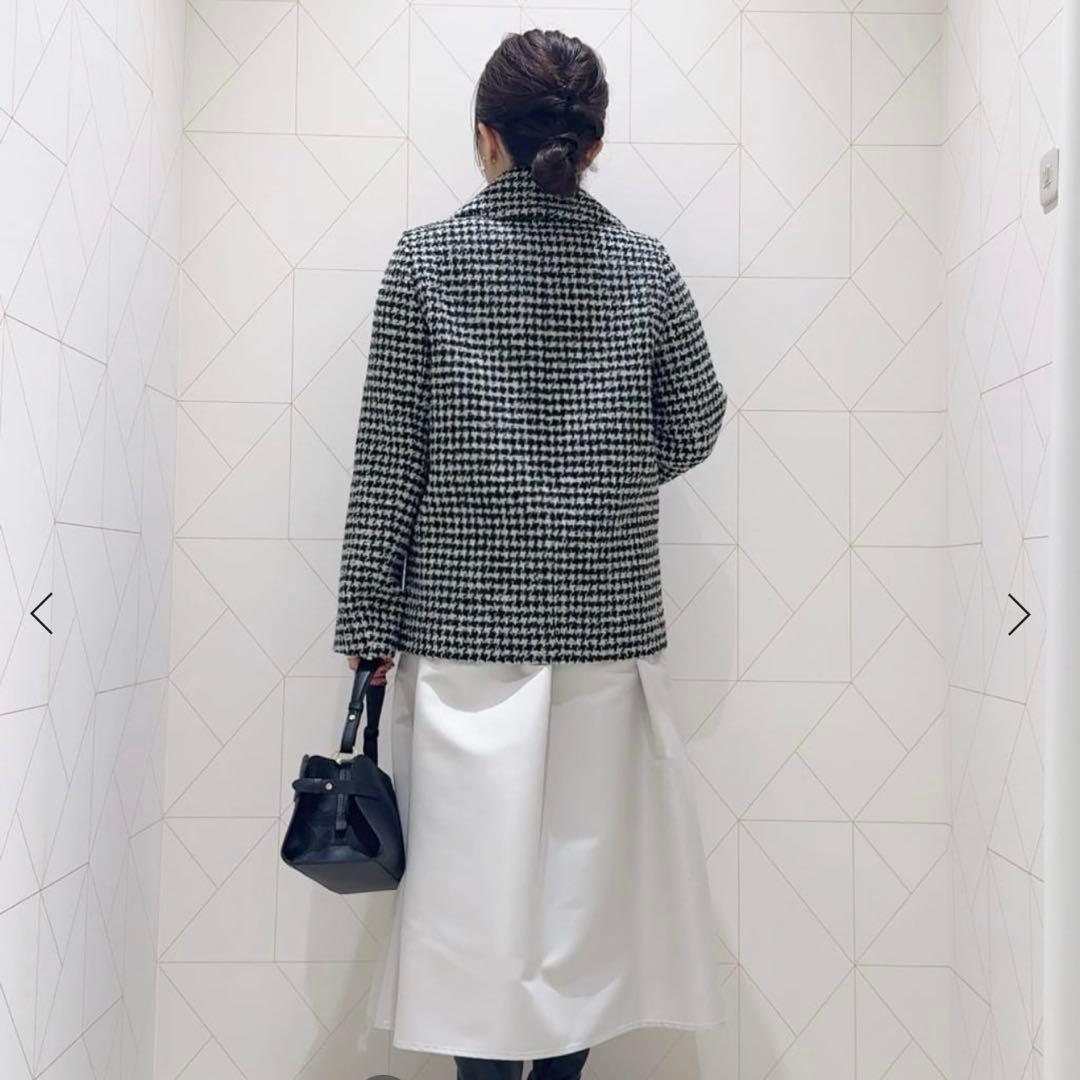 アナイ現行品【新品未使用タグ付き】ループ千鳥ツイードPコート34