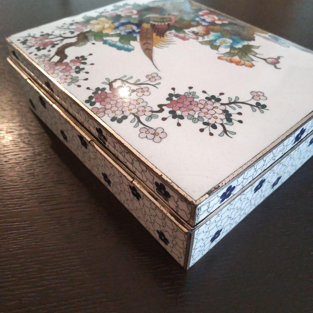 七宝焼 煙草入れ 古美術 アンティーク 花鳥模様 たばこケース 小物入れ