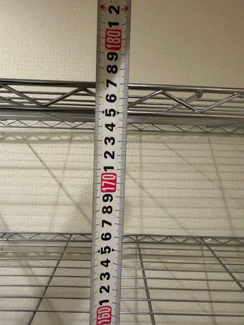 ⑨スチールラック 5段 シルバー 約180cm キャスター付き