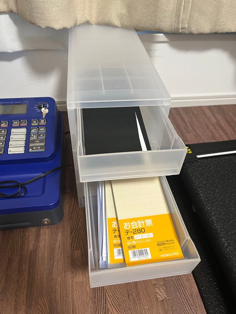 動作品　CASIO レジスター SE-G2　ブルー　その他事務用品付き