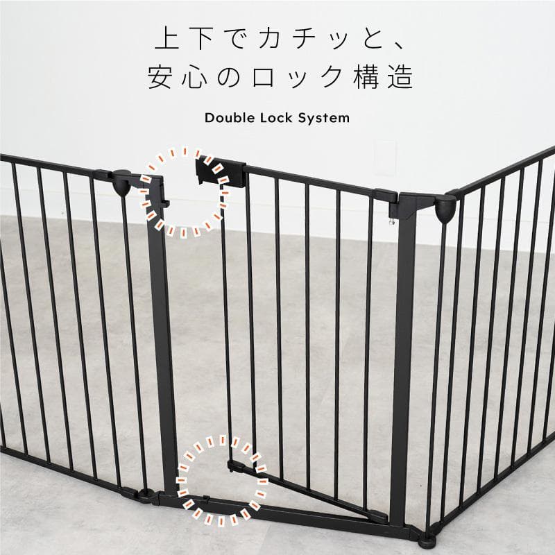 ペットサークル Pure Loop 73.5cm ブラック6枚扉付き　開封済み