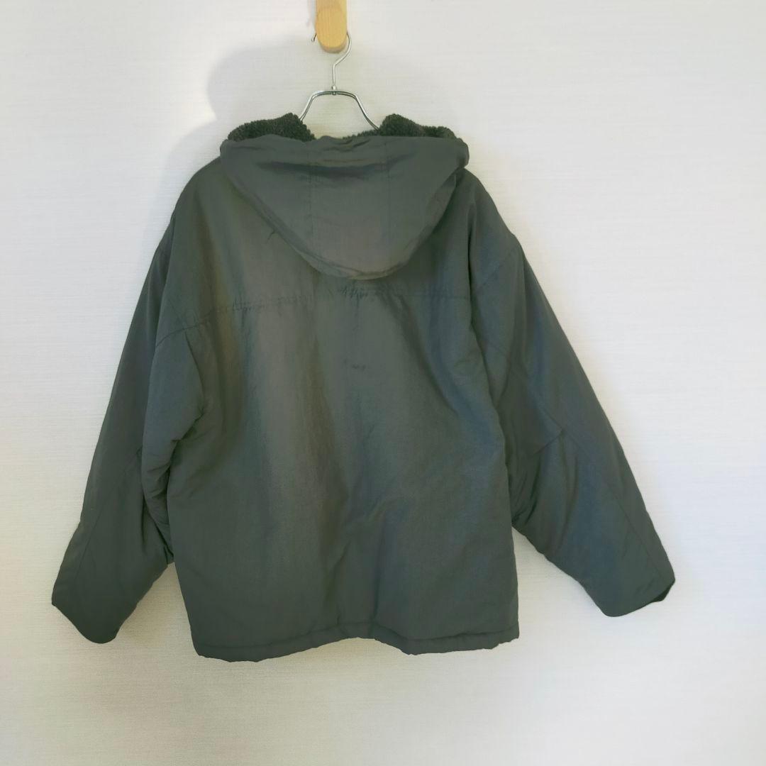 old stussy ステューシー フード付き ナイロンジャケット ボア 紺タグ