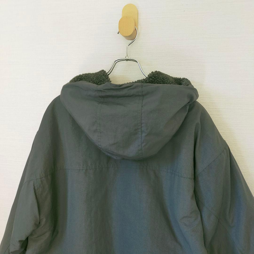 old stussy ステューシー フード付き ナイロンジャケット ボア 紺タグ