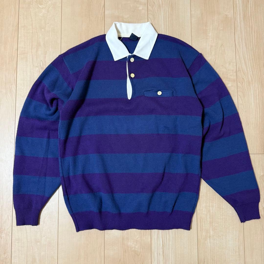 montbell オールドモンベル 90's ラガーシャツ ウイックロンニット