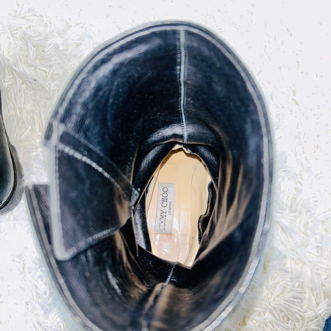 ジミーチュウ エンジニアブーツ 黒 レザー 箱袋付