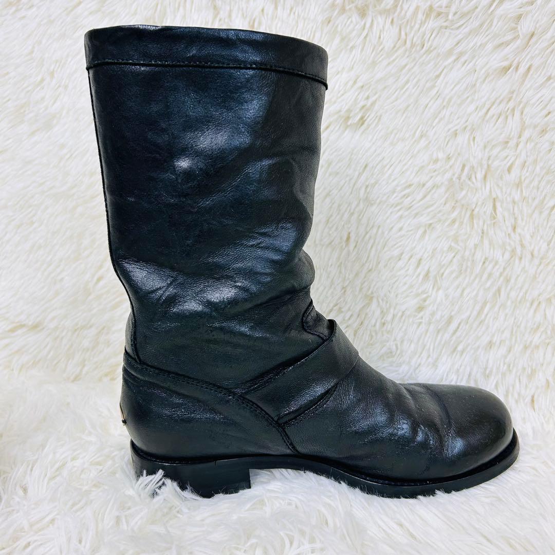 ジミーチュウ エンジニアブーツ 黒 レザー 箱袋付