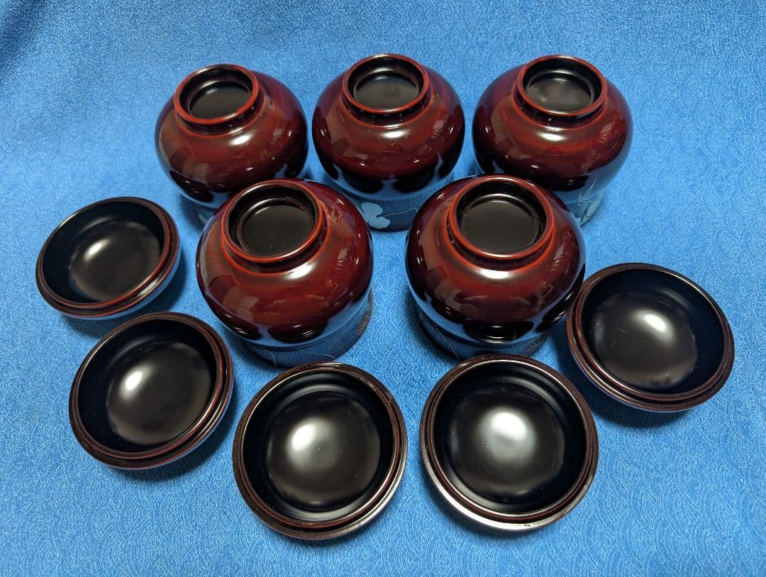 茶道具　懐石道具　箸洗い　ひさご小吸椀　漆器　5客セット　新品未使用　箱あり