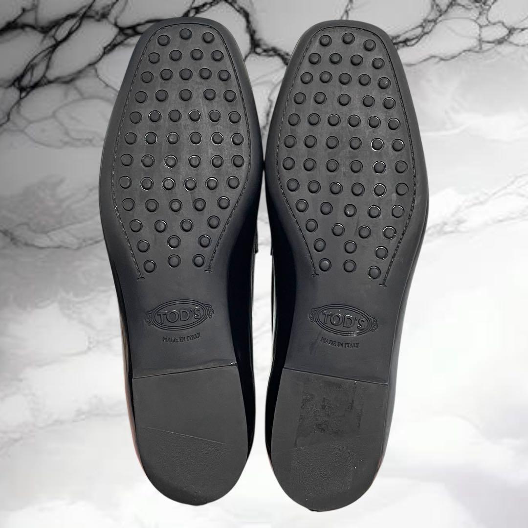 【トッズ】美品Tタイムレス レザー ローファー ゴールド金具 フラットシューズ