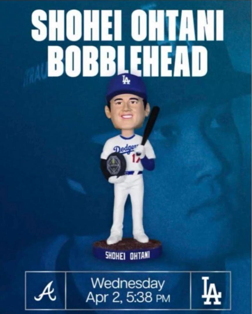ドジャース 大谷翔平 MVPボブルヘッド 4月2日 球場配布