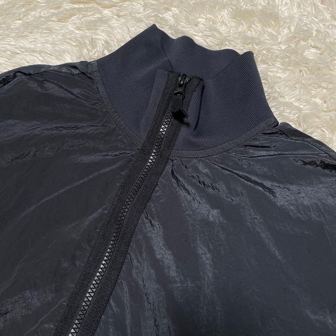 STONE  ナイロンメタル ジップオーバーシャツ BLACK