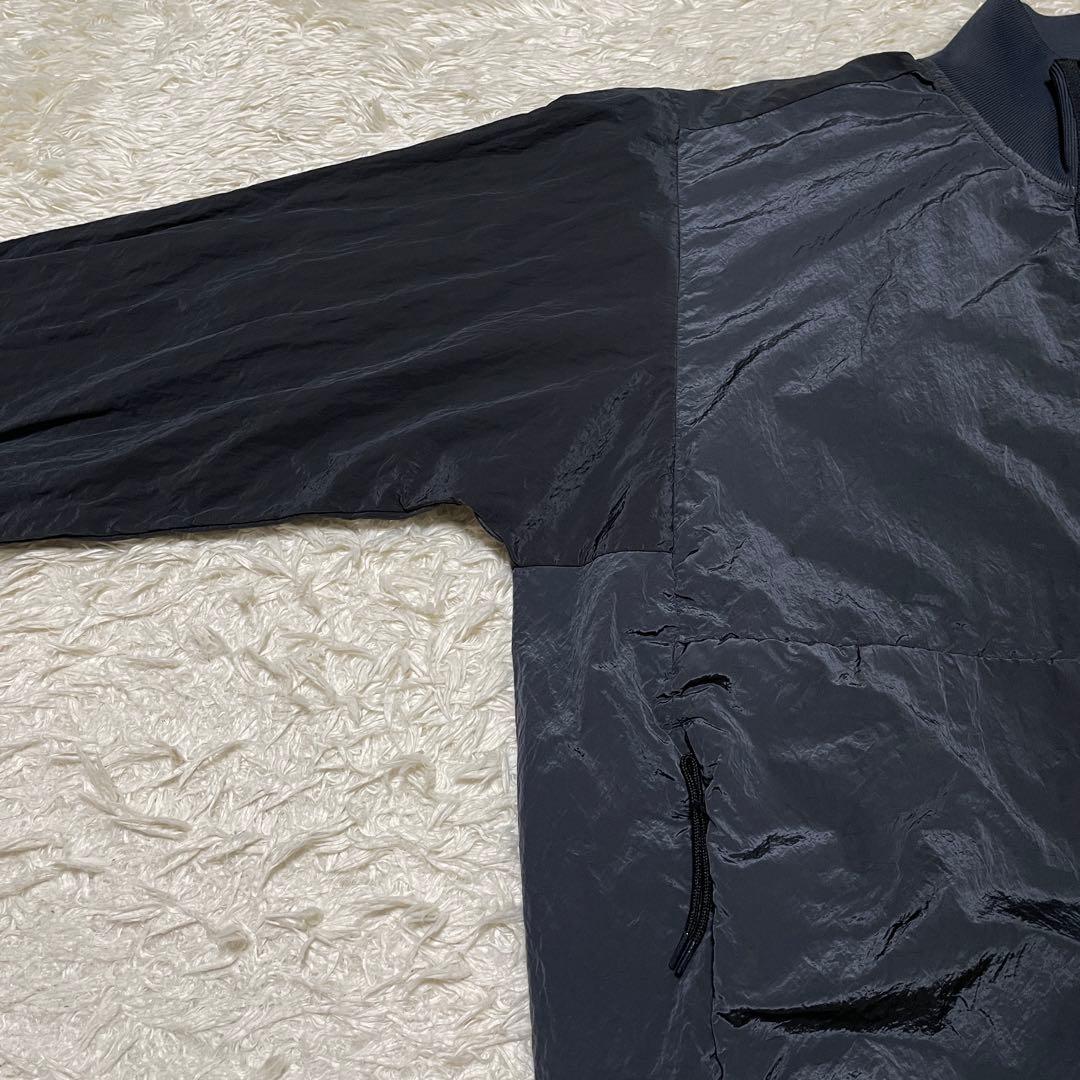 STONE  ナイロンメタル ジップオーバーシャツ BLACK