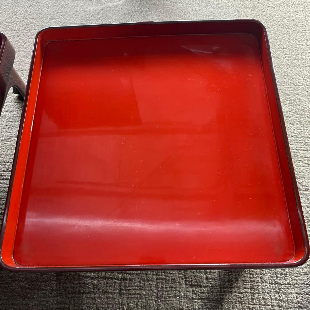 B 旧家 輪島塗 高脚膳 5客 時代漆器 専用木箱付き アンティーク き